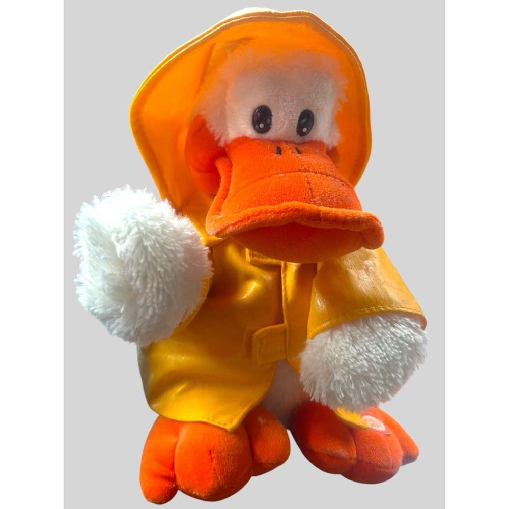 Vintage 2002 Mills Trading Co Ducky Slicker Singing Plush Untested As-Is 13"